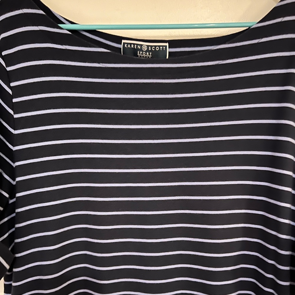 Karen Scott Striped Casual Dress - Picture 3 of 4